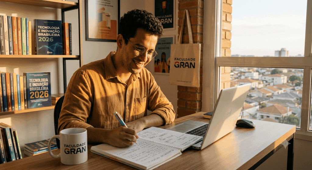 homem trabalhando home office
