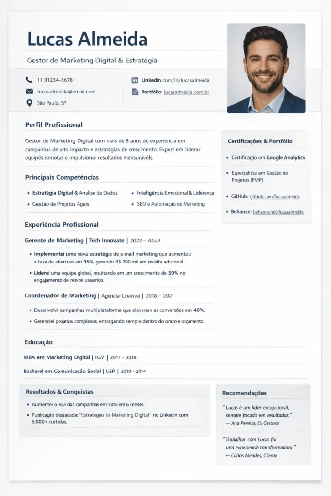 modelo de currículo