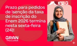 Enem 2026: prazo para pedir isenção da taxa de inscrição termina nesta sexta-feira (24)!