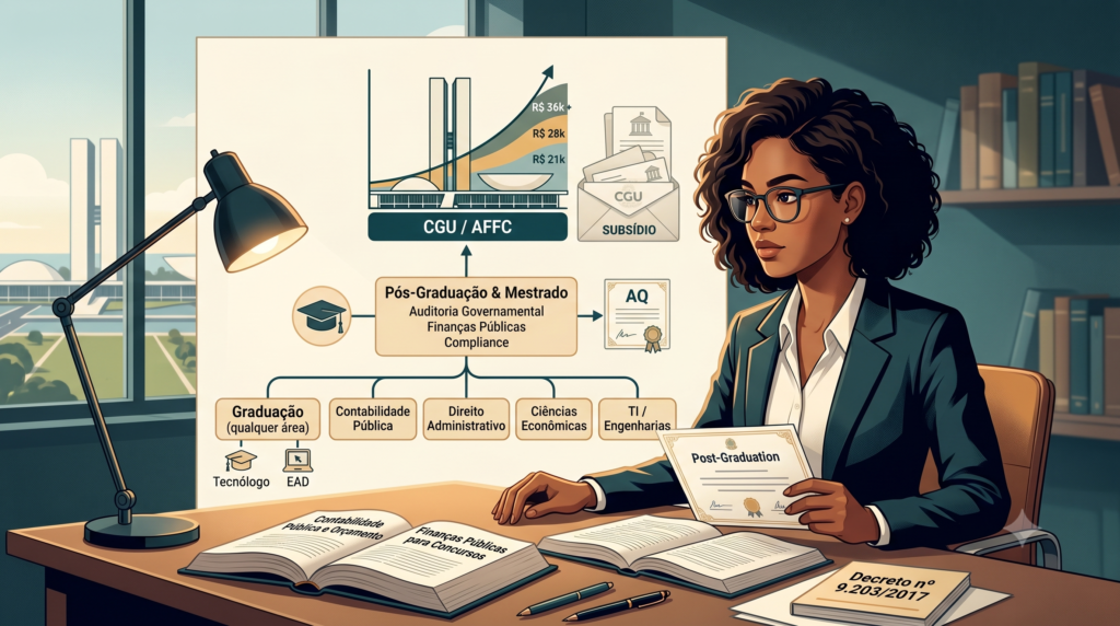 mulher se prepara para o concurso CGU
