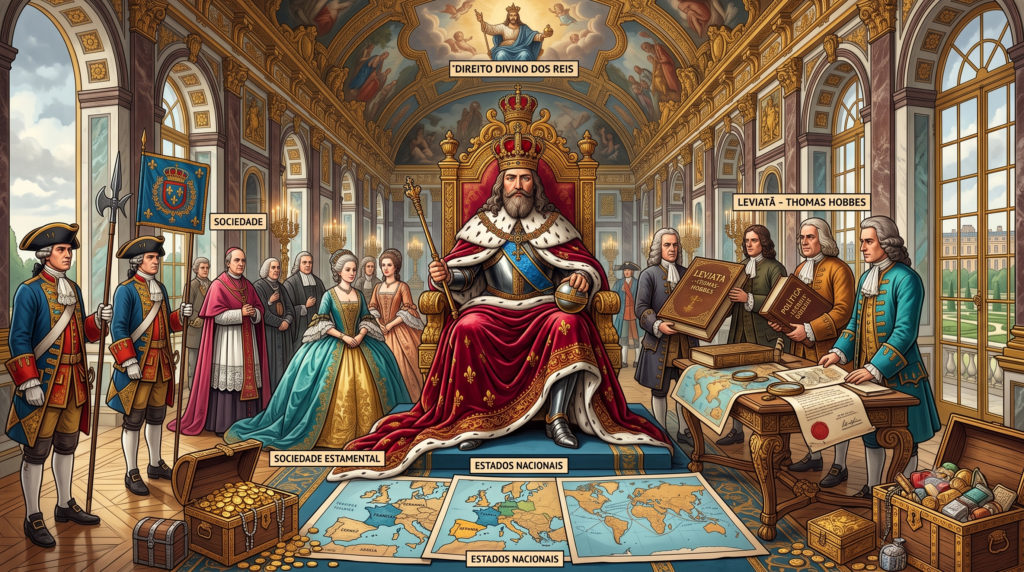 imagem retrata a estrutura da monarquia absoluta
