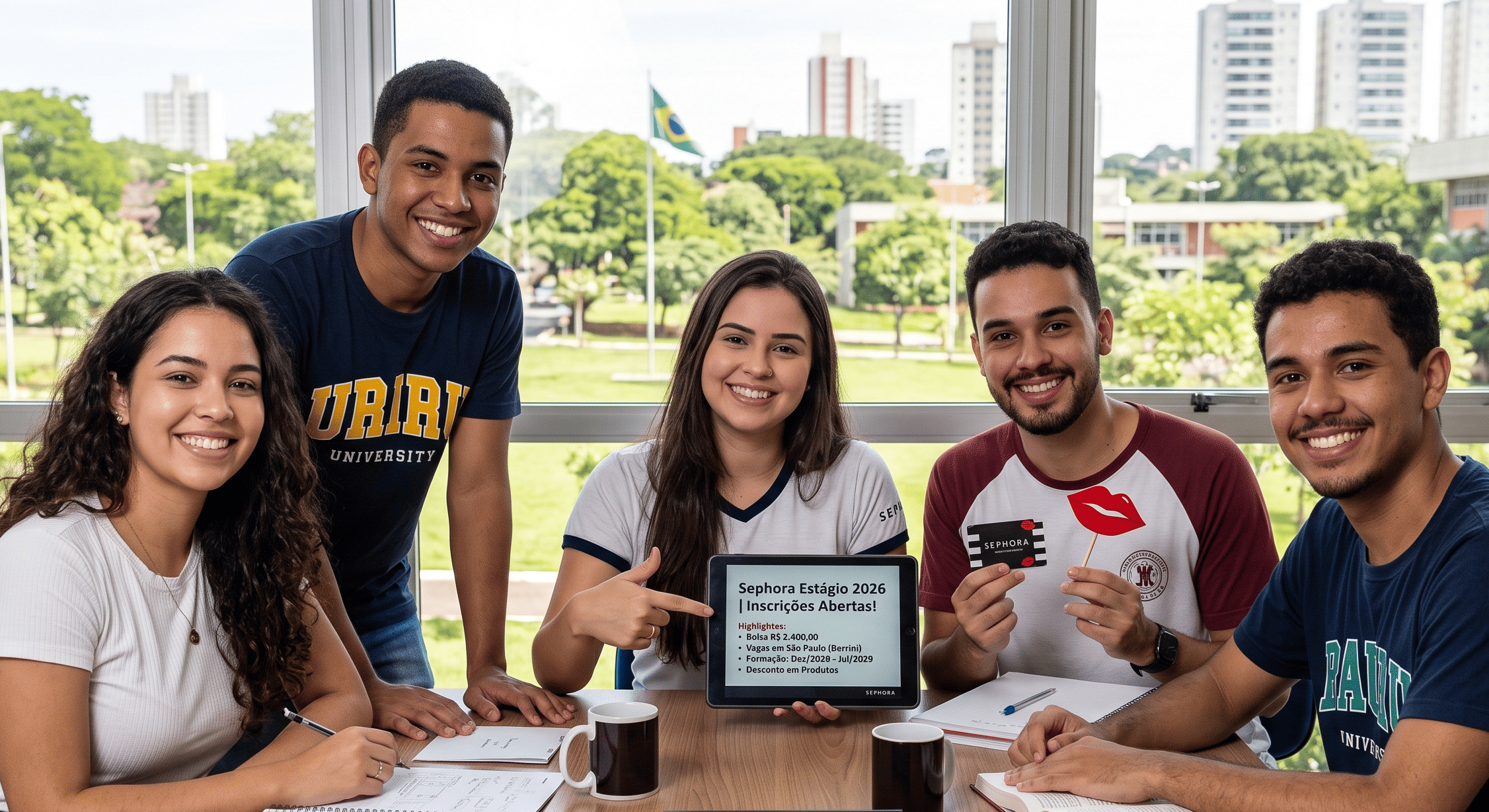 estudantes reunidos para se inscrever no programa de estágio sephora 2026