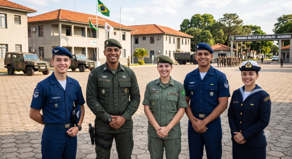 Diversos profissionais das escolas das forças armadas 
