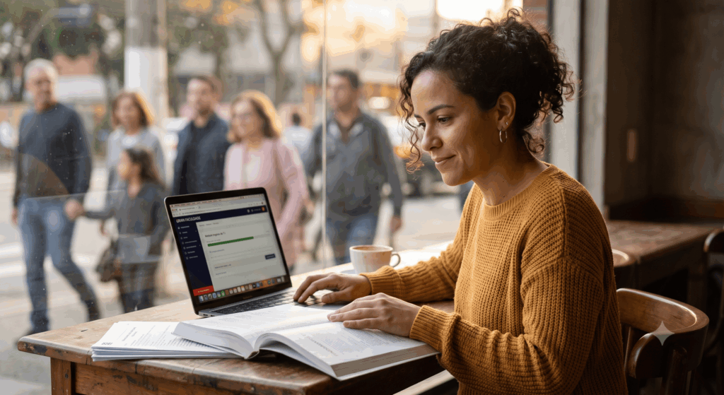 mulher pesquisando no computador sobre segunda graduação aos 30 anos