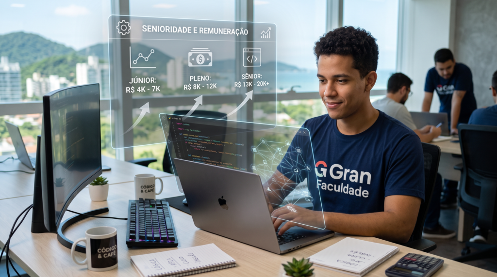 imagem retrata profissional programador em ação 